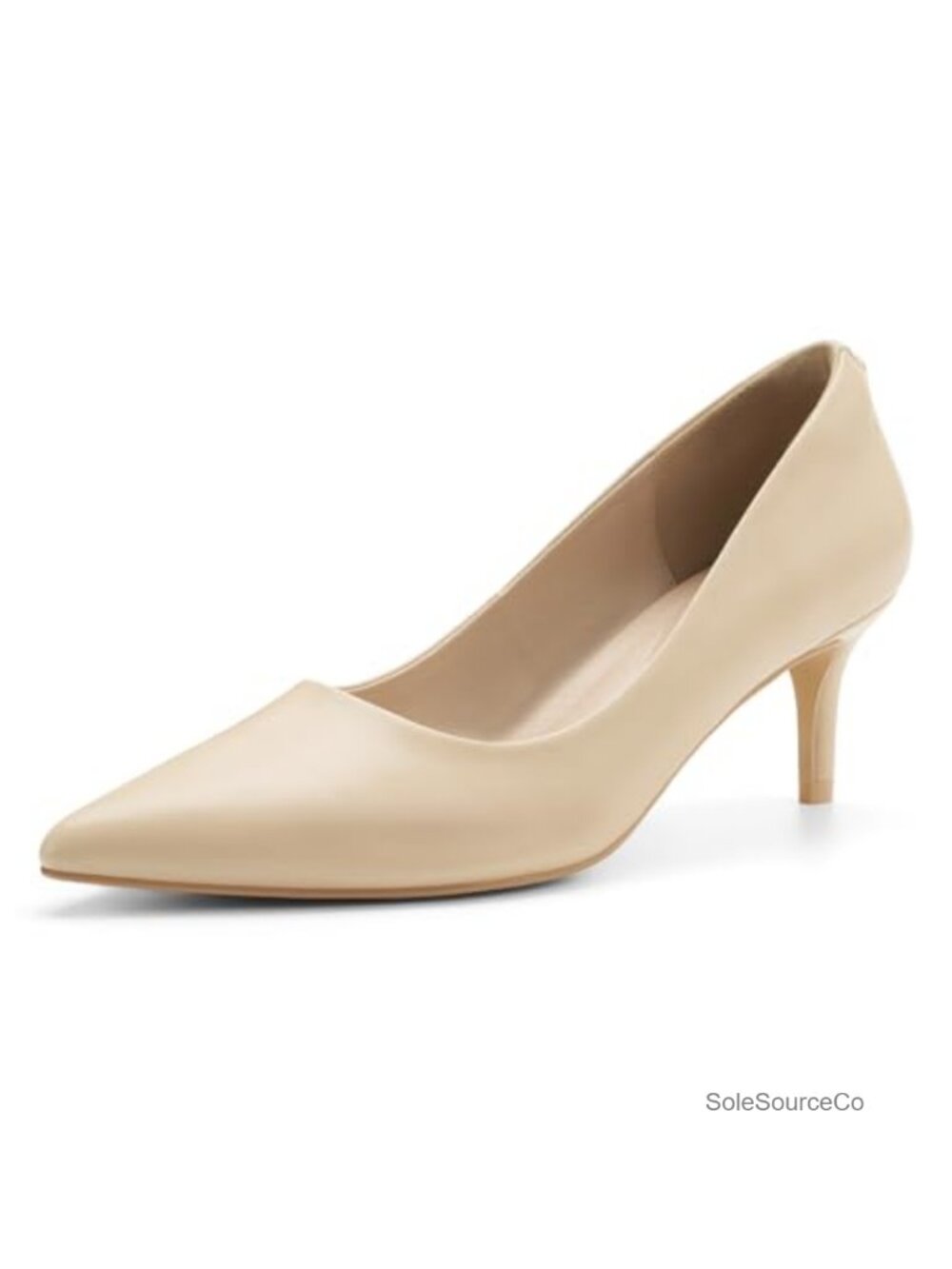 Faux Leather Stiletto Heels Pointed Toe Dress Pumps Slip On Comfortable